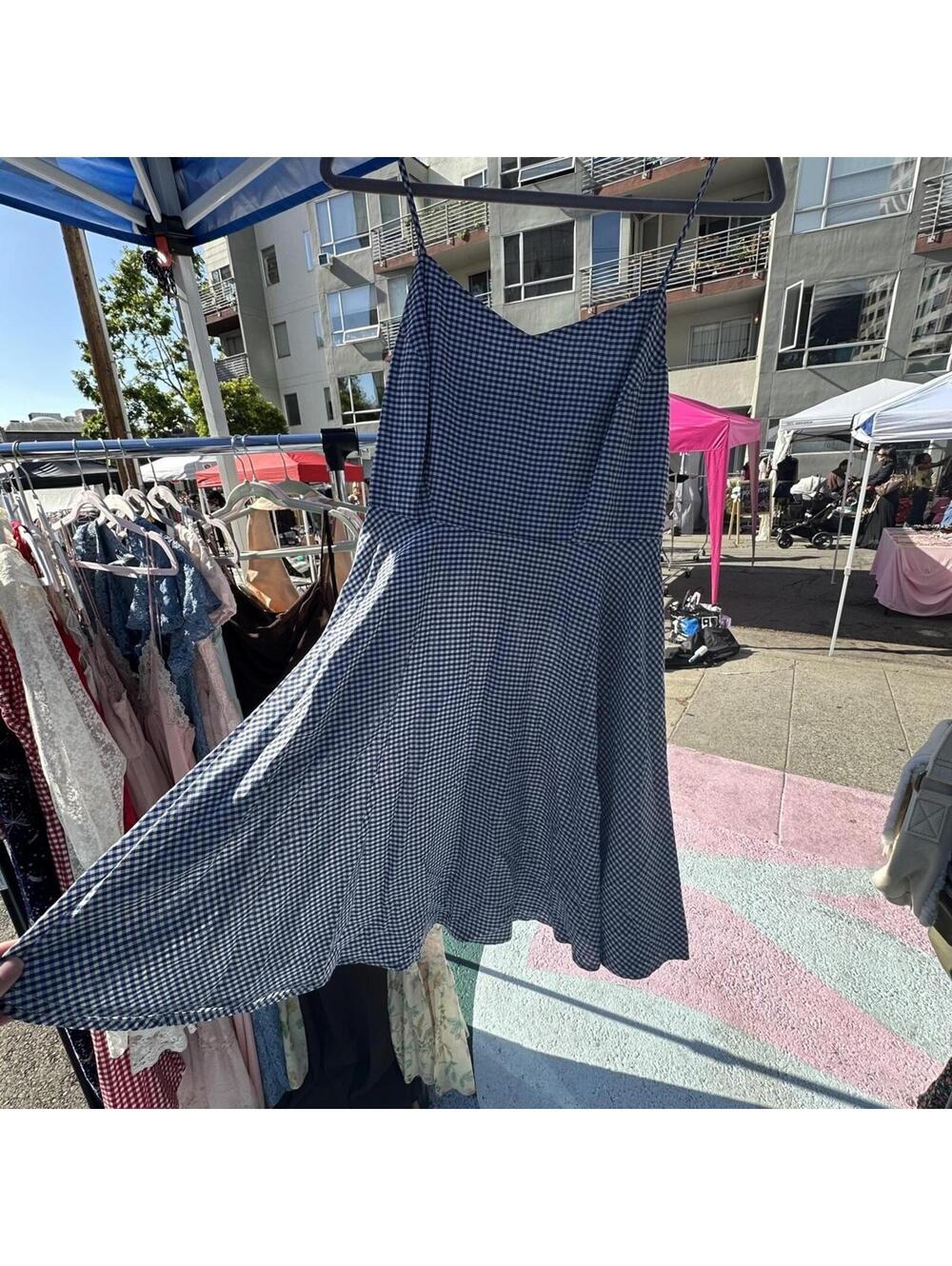 Old Navy white/blue gingham mini dress